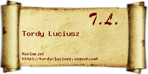 Tordy Luciusz névjegykártya